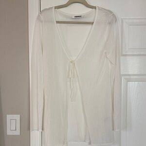 Venroy Tie Front Linen Cardigan